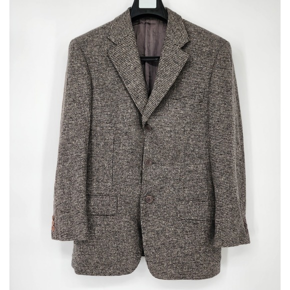 Ermenegildo Zegna Soft Cashmere Sport Coat Blazer Men 42R Gray Beige Pattern - Picture 1 of 8